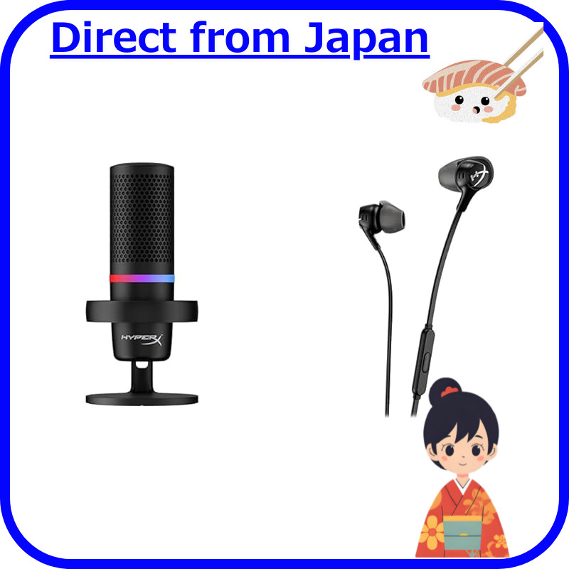 HyperX Gaming Microphone and Earbuds Bundle for Streamers and Gamers