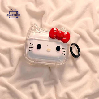 เคสแอร์พอต Kitty การป้องกันการตก ซิลิโคนนิ่ม Soft Case Anti-Lost เคสหูฟังบลูทูธไร้สายน่ารัก เหมาะสำหรับ AirPods 2 3 4
