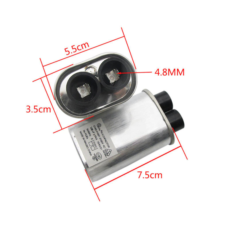 คาปาซิเตอร์ ไมโครเวฟ 0.95uf 2100VAC ขั้วเล็ก อะไหล่ไมโครเวฟ. - รูปที่ 3