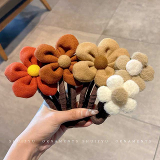 กิ๊บคลิปขนาดใหญ่สำหรับผู้หญิง ดีไซน์เหมือนดอกไม้และปากเป็ด อุปกรณ์เสริมผมสไตล์เกาหลี
