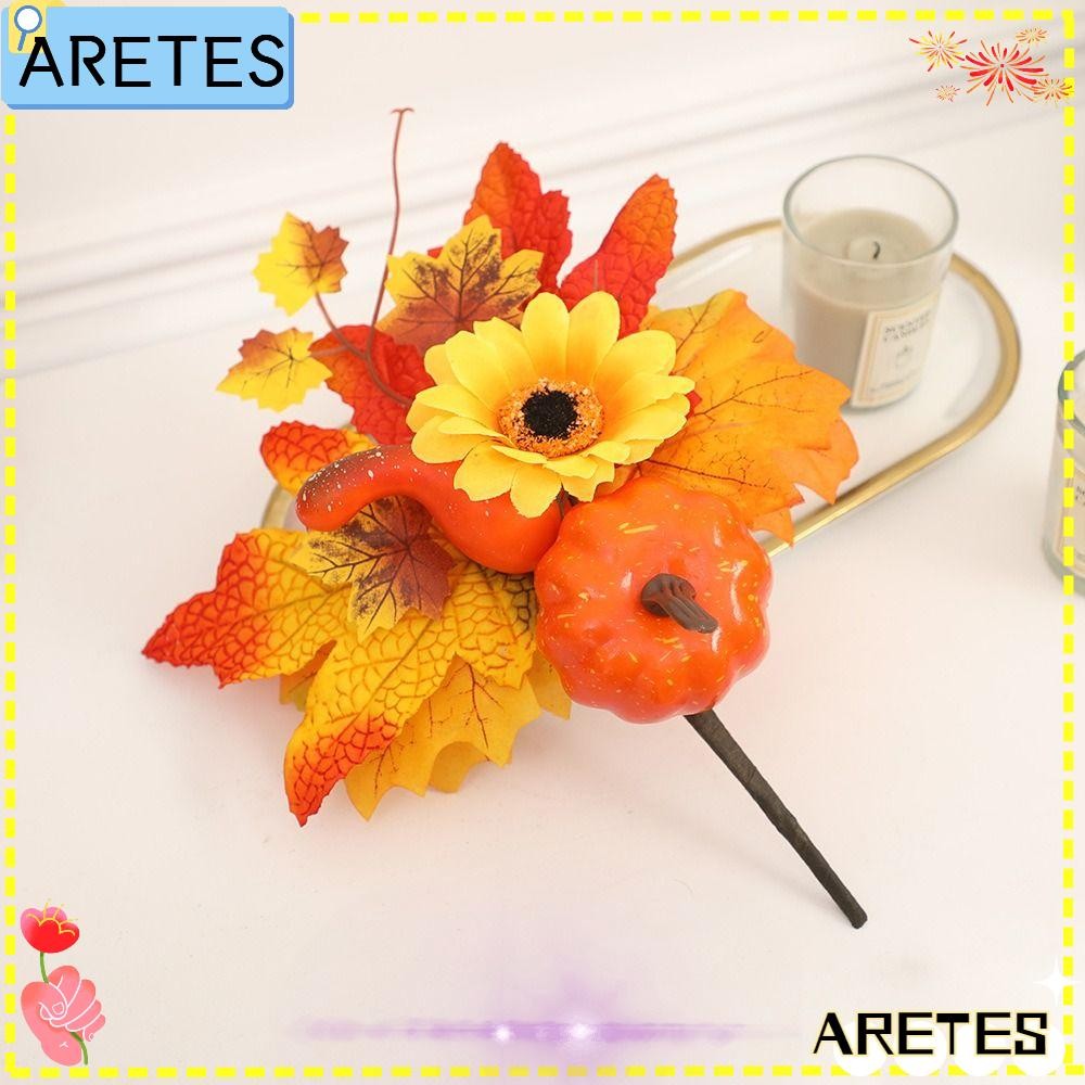 ARETS ฟักทอง Maple Leaf Decor, บ้านฟักทอง Berry สาขาประดิษฐ์ Maple Leaf เครื่องประดับ, เก็บเกี่ยวฤดู