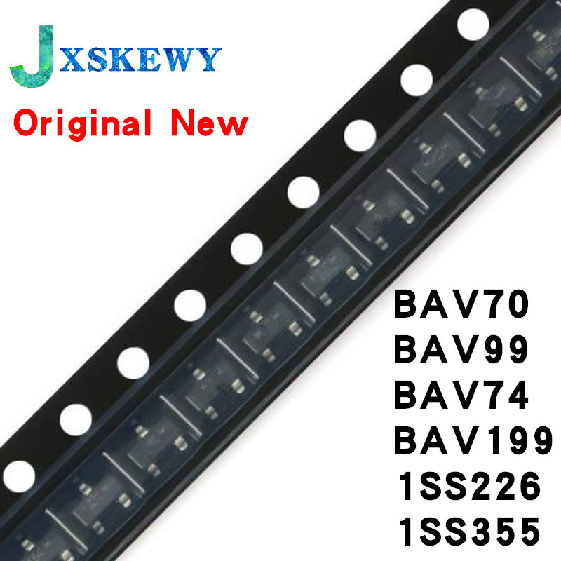 ชิปเดิม 100 ชิ้น BAV70 BAV99 A7 A7W BAV74LT1G BAV74 JA BAV70LT1G A4 BAV199/199LT1G JY 1SS C3 SOD-226