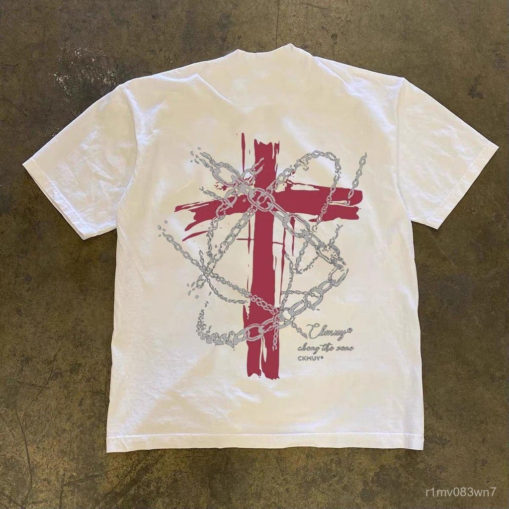 เสื้อยืดพิมพ์ลายผู้ชาย เก๋ไก๋ ทันสมัย ลำลอง คอกลม แขนสั้น