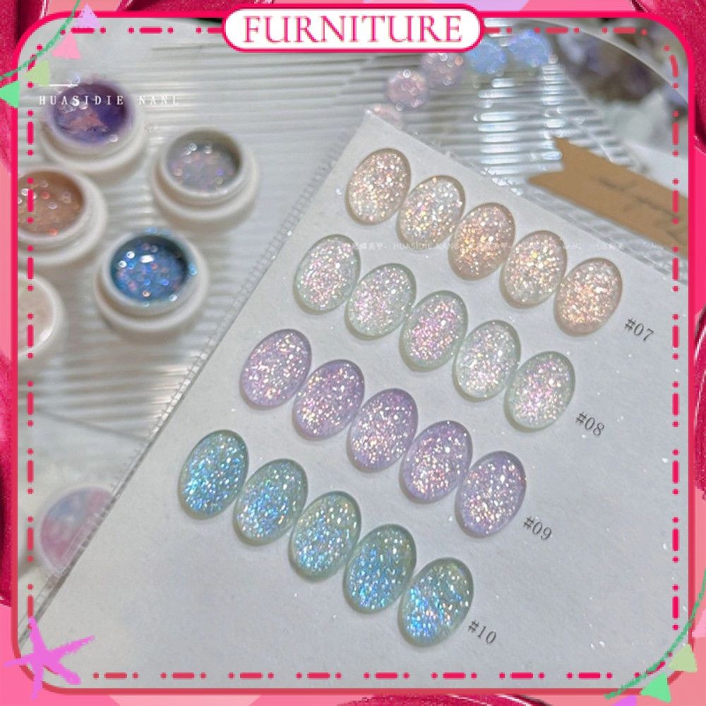 ♕ Xeijayi Opal Broken Diamond Nail Gel Super Flash Fairy Glitter Sequin Canned Uv Led Phototherapy G