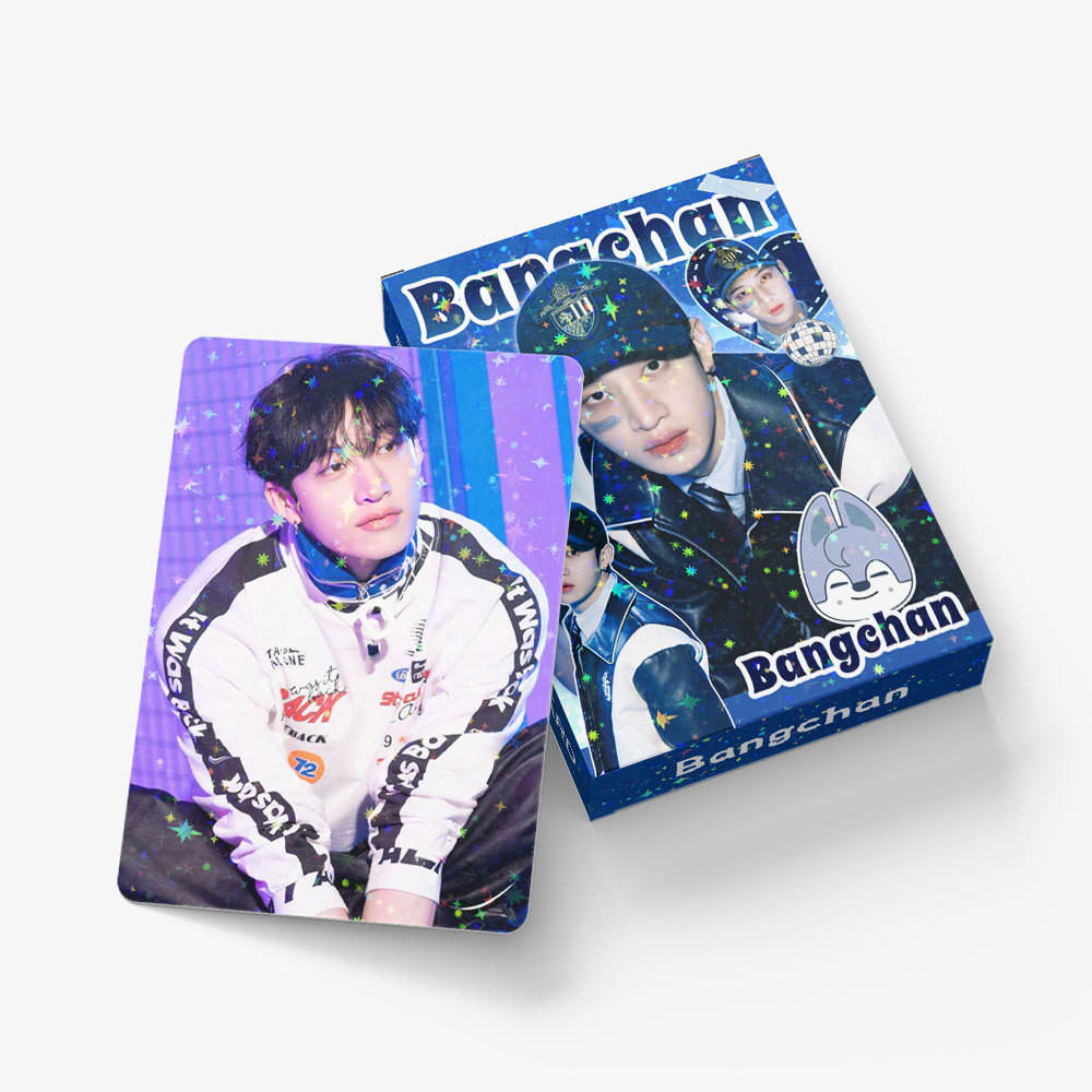 45 ชิ้น STRAY KIDS BANG CHAN HYNJIN KARMA Star Holographic การ์ด Lomo Permisson to Dance Love ภาษา P