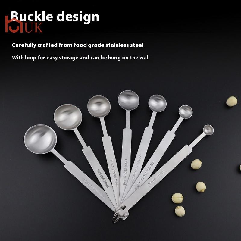 UK 1/4 ชิ้นกาแฟ Scoops ยาว 304 สแตนเลส Tablespoon Stackable ครัวช้อนตวงเหมาะกับคอนเทนเนอร์กาแฟ TH