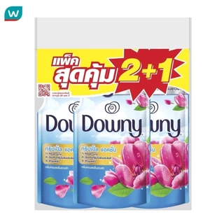 Downy ดาวน์นี่ผลิตภัณฑ์ปรับผ้านุ่มสูตรเข้มข้นพิเศษกลิ่นหอมสดชื่นยามเช้าถุงเติม470มล.แพ็ค2+1