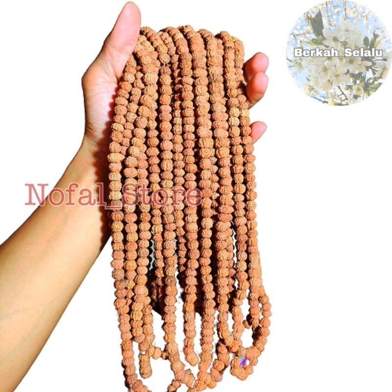 Rudraksha Jenitri สร้อยคอ 8-9 มม. เนื้อหาขนาดเล็ก - + 100-108 ลูกปัดมีให้เลือกสีดํา Variations Berkah_Always