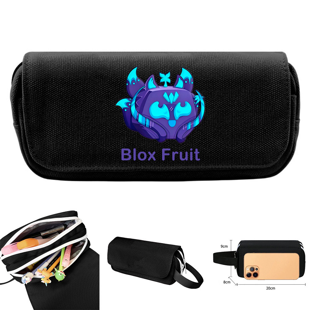 Dingyuan Kitsune Fruit Blox Fruit Pencil Case Bags School Pencil Box Large Capacity Handbag Creative