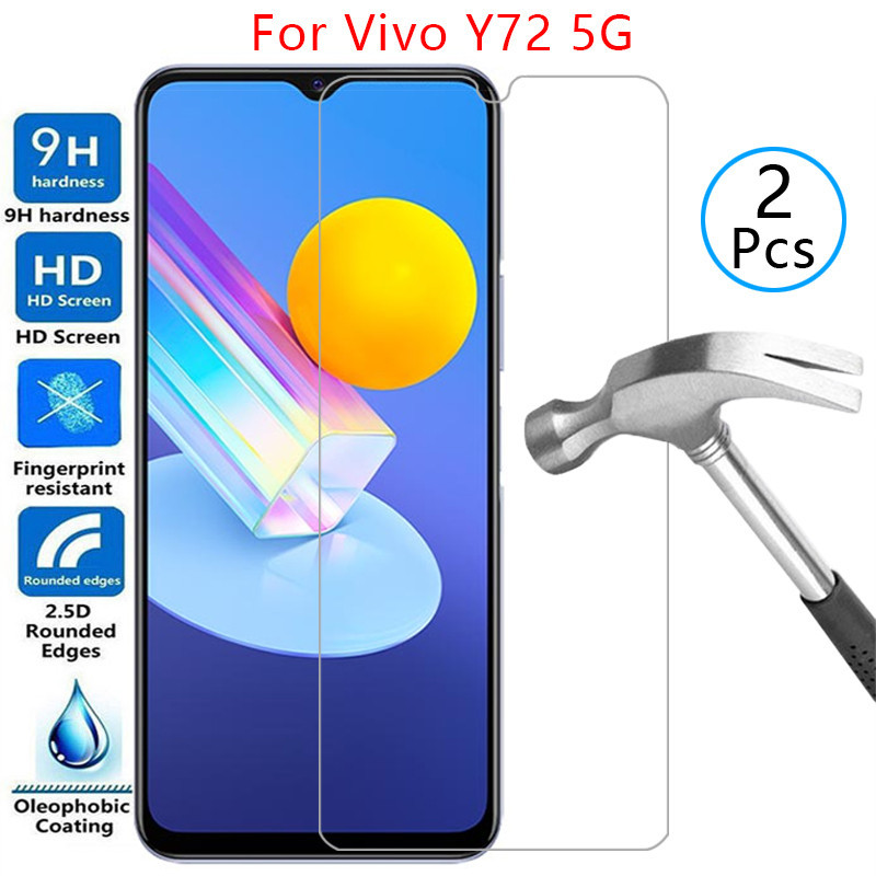 กระจกนิรภัยสําหรับ vivo y72 5g ฝาครอบป้องกันหน้าจอบน vivo y72 y 72y ป้องกันโทรศัพท์ coque กระเป๋า 6.