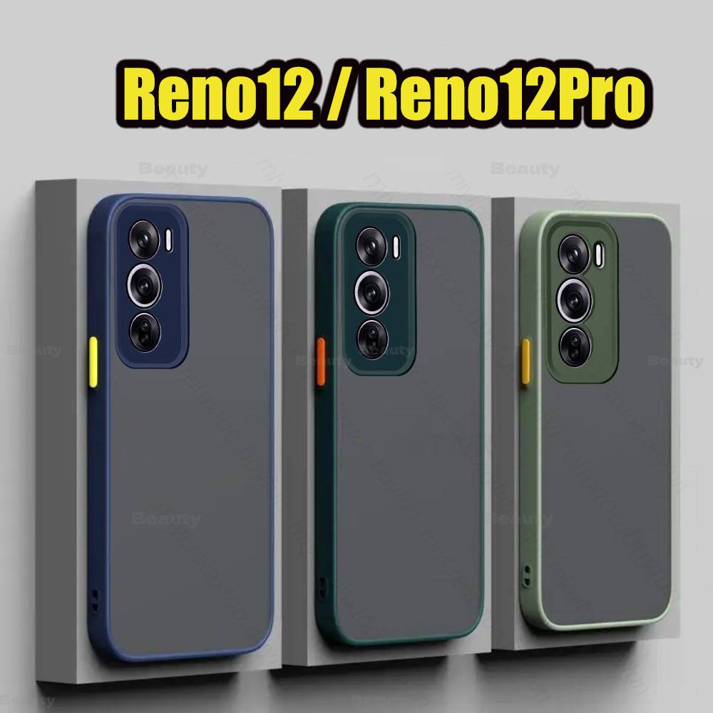เคสขอบสี Reno12 Pro 5G รุ่นใหม่ หลังด้าน OPPO Reno12 Reno 12Pro 12F 11 12 Pro 11F A18 A38 A57 A60 Reno11F เคสผิวด้าน