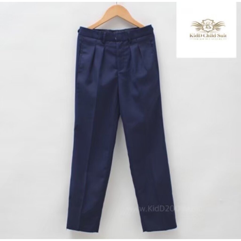 Boy Slack กางเกงสแล็คเด็ก ผ้าดี ทรงเข้ารูป สีกรมท่า เอวยืด ขนาด 80, 90, 100, 110,120, 130, 140, 150, 160, 170, 180 (1...