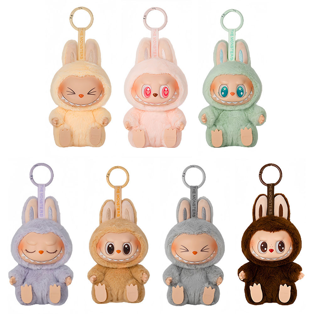 Oem Labubu รุ่นที่สองนั่งตุ๊กตาสุ่มหนึ่งตุ๊กตาน่ารักสร้างสรรค์ตกแต่งจี้