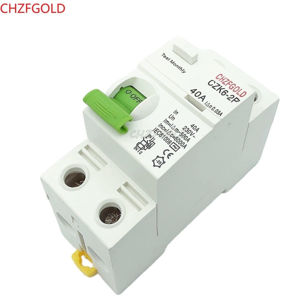 ✩CHZFGOLD2P ELCB 230VAC 2P25A 40A 100A  Residual Current Circuit Breaker Operation Protection Devi00