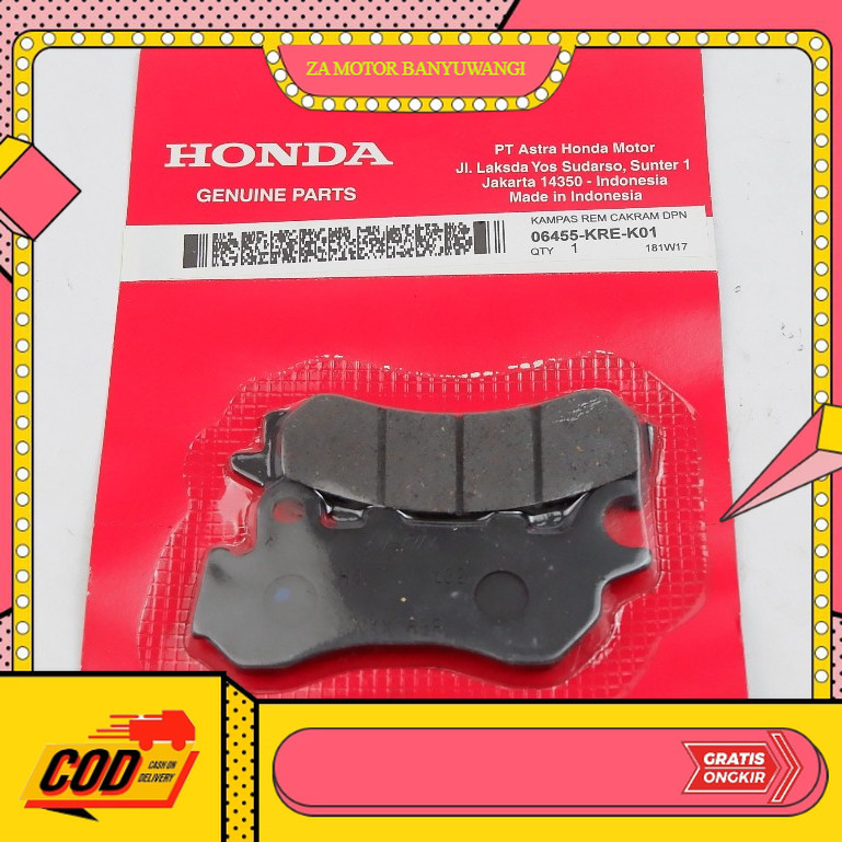 ผ้าเบรคหน้า Honda PCX 150 ดั้งเดิม & ADV 150 / ผ้าเบรค Honda ADV 150 - 06455-KRE-K01