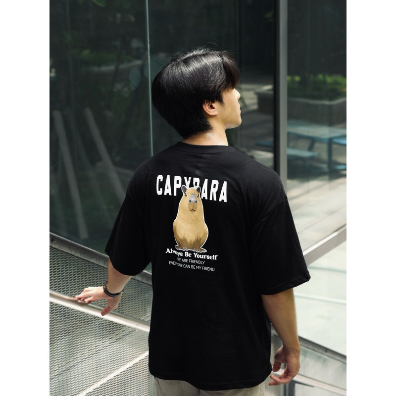 MEMEE | เสื้อยืด OVERSIZE (Unisex) ผ้า Cotton USA ทรงสวย (CAPYBARA)
