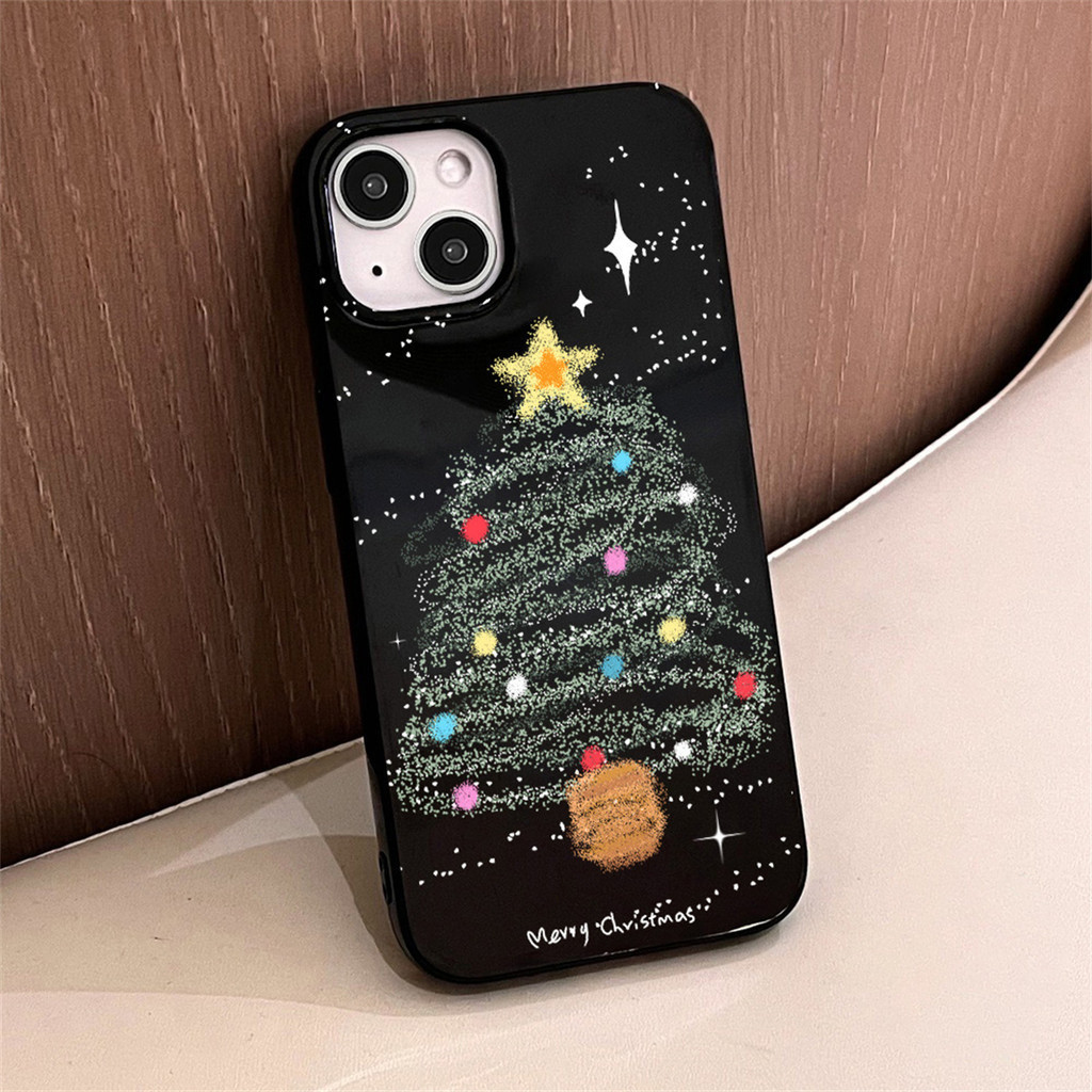 เคส for iphone 17 Air 8 7 Plus XR 13 11 15 12 14 Pro Max X XS Max SE 2020 ต้นคริสต์มาส เคสโทรศัพท์มือถือ ซิลิโคนอ่อนนุ่ม - รูปที่ 2