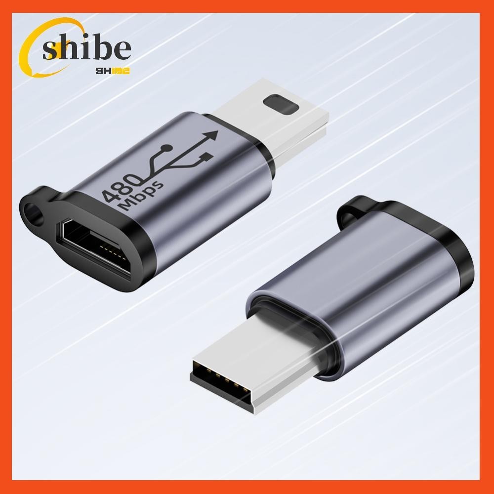 [shibell01.th] 2 ชิ้น Micro USB หญิงเป็น Mini USB อะแดปเตอร์ชาย 480Mbps 5V 2A สําหรับโทรศัพท์/แท็บเล็ต/พีซี