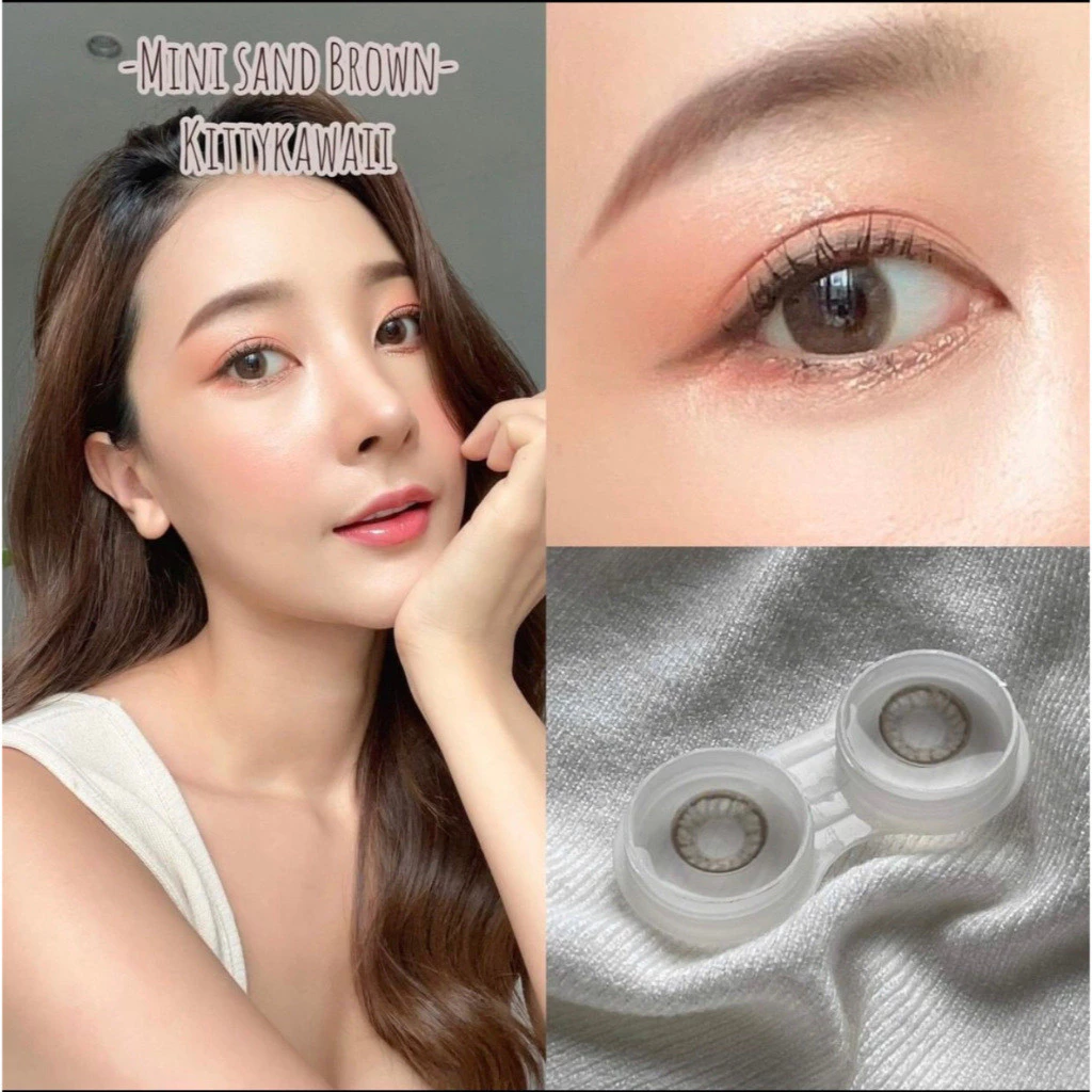 คอนแทคเลนส์(มินิ)🔥Mini Sand🔥(Kitty Kawaii) สี : Brown รายเดือน มีค่าสายตา