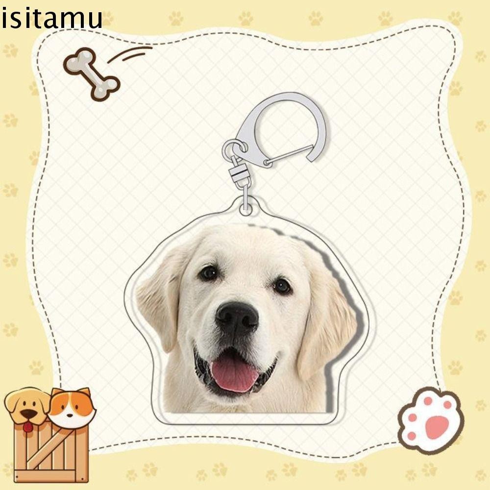 Isitaft Border Collie Dog Keychain, Samoyed Poodle Labrador จี้ลูกสุนัข, Pom Husky Chihuahua Golden 