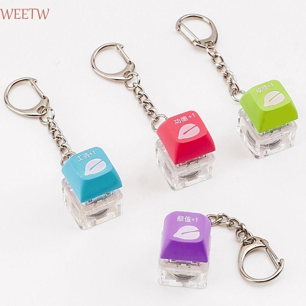 Weekt พวงกุญแจคีย์บอร์ดปลาไม้, LED ปลาไม้คีย์บอร์ดแบบกลไก, ABS Carabiner Keycap ที่ถอดออกได้เครื่องทดสอบเพลากุญแจ Decompression จี้