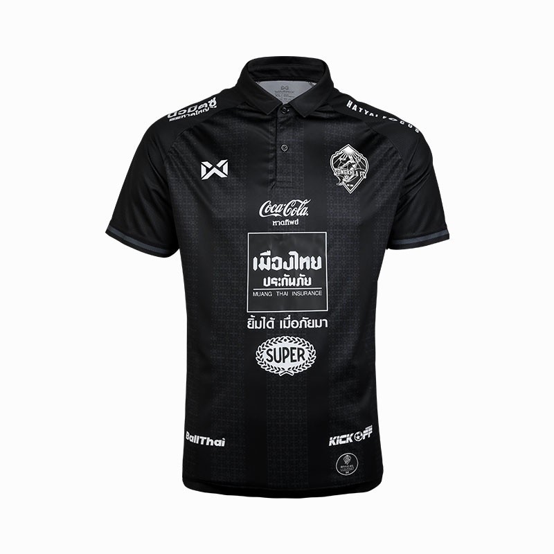 เสื้อฟุตบอล Warrix Songkhla Fc Black & White Jersey เสื้อยืดคอกลมแขนสั้น