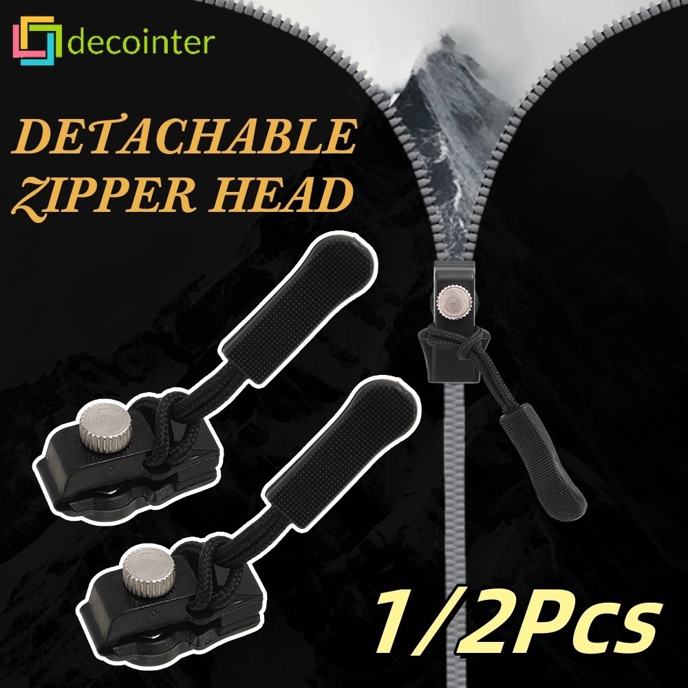 1/2ชิ้นทนทานสามขนาดที่แตกต่างกันซิปชุดซ่อม-สากลทําเองเปลี่ยนแบดซิปหัว-ที่มีประโยชน์โลหะเย็บเปลี่ยนซิปดึง