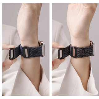 สายรัดไนลอนถักยืดหยุ่นสําหรับ Iwatch Apple Watch Ultra 3 2 Series 11 10 9 8 7 6 5 4 SE 3 2 49 46 45 42 41 มม.Smartwatch T800 Ultra I8 Pro Max S8 S9 Ultra 8 MAX 9 PRO S20 T500