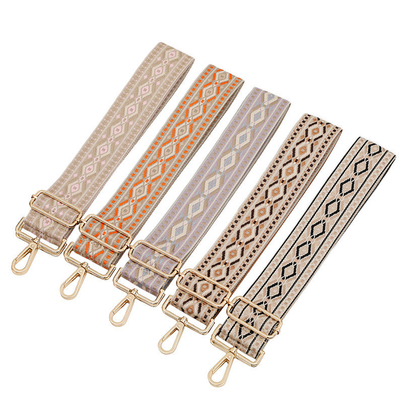 5 ซม.กว้างหนา Jacquard เพชรกระเป๋าไหล่อุปกรณ์เสริมผู้หญิง One-Shoulder เส้นทแยงมุมเปลี่ยนยาวสายคล้องไหล่ Ad