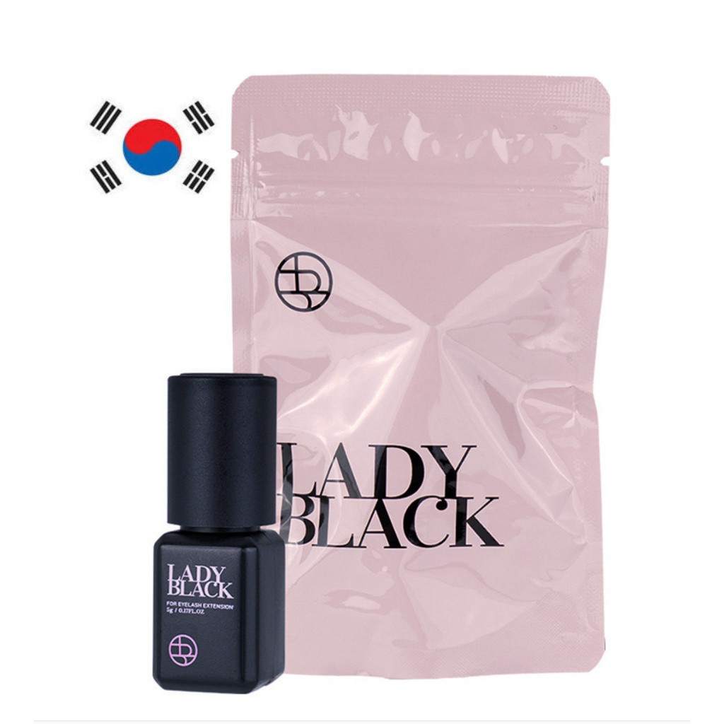 Lady black glue autenti จากเกาหลี 5ml/10ml c กาวติดขนตาปลอมแห้งเร็ว ติดทนนาน สีดํา เกาหลีนําเข้าจากเกาหลีของแท้