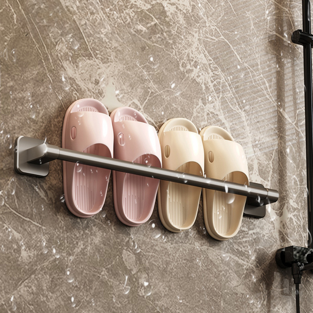 ที่วางรองเท้าแตะ ที่แขวนรองเท้าติดผนัง แบบไม่ต้องเจาะ 70ซม.สำหรับห้องน้ำ - รูปที่ 5