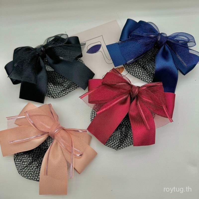 เน็ตติดผม (ขนาดกลาง)โบว์ติดผม เน็ตติดผมสีดำ เน็ตติดผมขนาดกลาง กิ๊บติดผม
