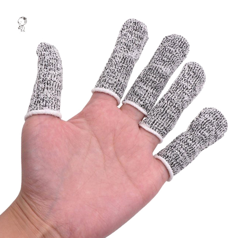 Moe 10 ชิ้น Finger Cots Thumb Protector Anti-Cut ปลายนิ้วนิ้วมือยืดหยุ่นป้องกัน Finger Cots DIY ทํางาน TH