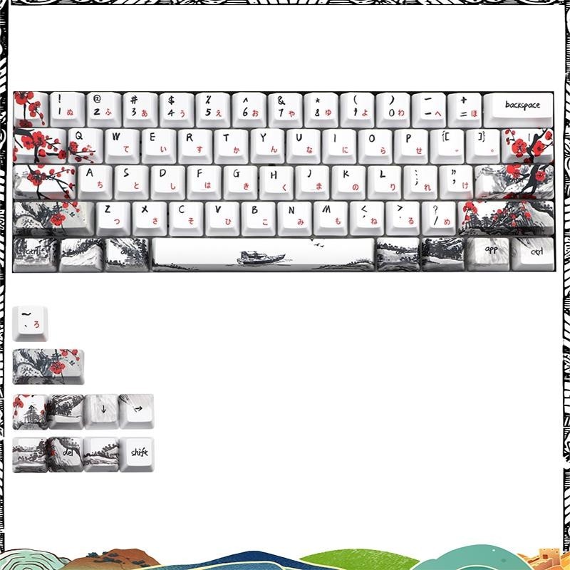 Super Novelty Allover Dye Subbed 71 Key Profile Keycap สําหรับ GH60 RK61 ALT61 GK61 GK64 Dz60 Keycap