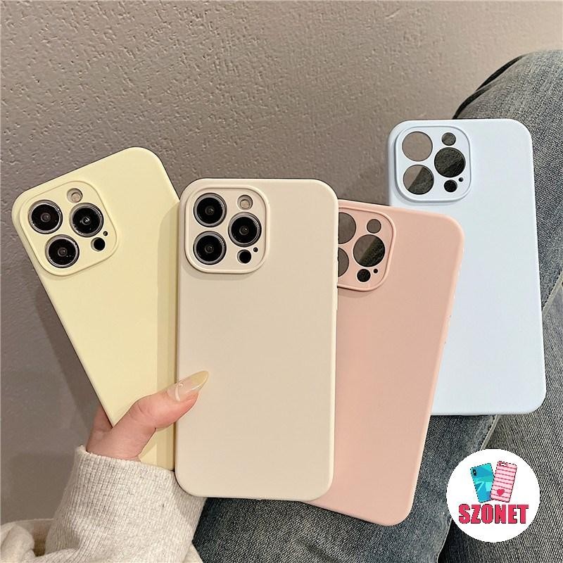 พร้อมโลโก้  ซิลิโคนสีบริสุทธิ์นุ่มกันกระแทกเคสโทรศัพท์สําหรับ iPhone 16 15 14 13 12 11 Pro Max XS XR X 8 Plus Anti-fall พร้อมเลนส์คลุมทั้งหมดป้องกันกล้องเคสโทรศัพท์ฝาครอบ
