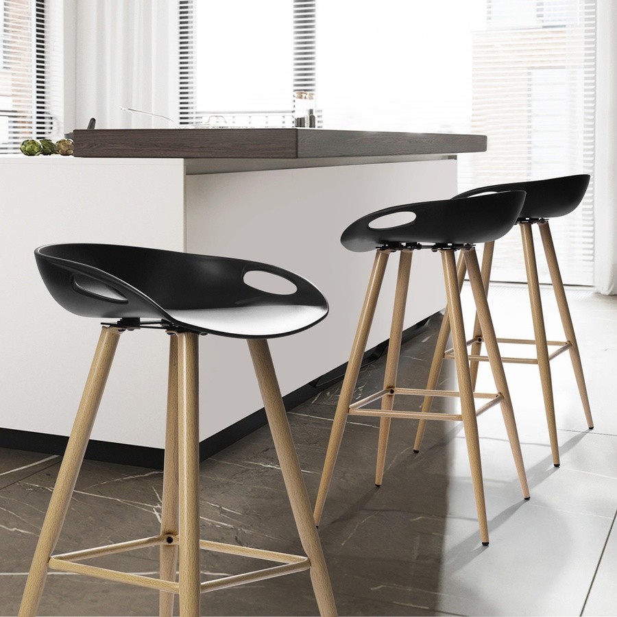 room_shop101 PULITO เก้าอี้บาร์ PP รุ่น Fiyan สีดำ