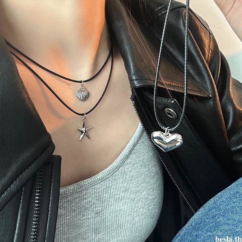 สร้อยคอ ลายหัวใจ จี้เปลือกหอยปลาดาว โลหะผสม ปรับขนาด โซ่ไหปลาร้า ใหม่ เข้ากับทุกการแต่งกายbesla.th