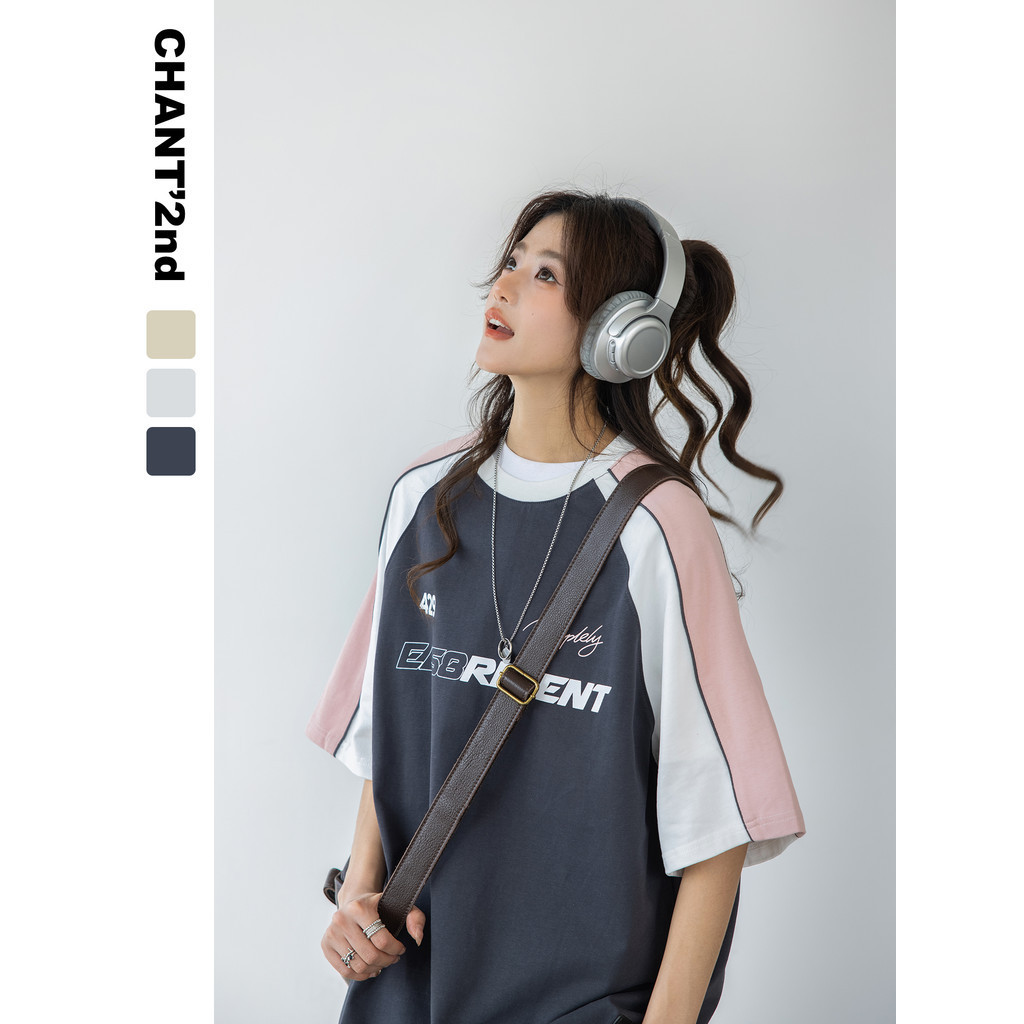 อเมริกันวินเทจผู้หญิงเสื้อยืดพิมพ์เสื้อแขนสั้นฤดูร้อนเสื้อยืดเสื้อยืดขนาดใหญ่กีฬาสบายๆด้านบนแฟชั่นถนนเสื้อผ้าแฟชั่น