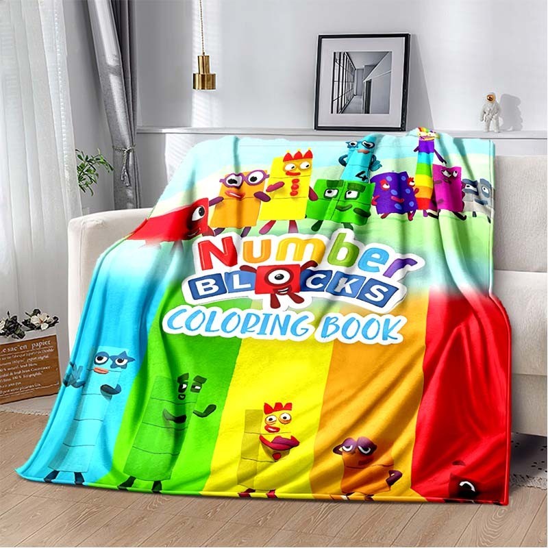 N-numberblocks-sการ์ตูนพิมพ์ผ้าห่มเด็ก,แฟชั่นนุ่มcozyห้องนั่งเล่นห้องนอนเตียงโซฟาผ้าห่มเดินทางของขวัญวันเกิด