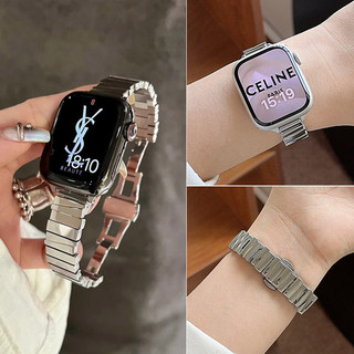 สายสแตนเลสดีไซน์ไม่สมมาตร สำหรับ Apple Watch Strap Series 11 10 Ultra 2 9 8 7 6 5 SE 4 3 สายนาฬิกา Band iWatch 49 46 45 44 42 41 40 38mm
