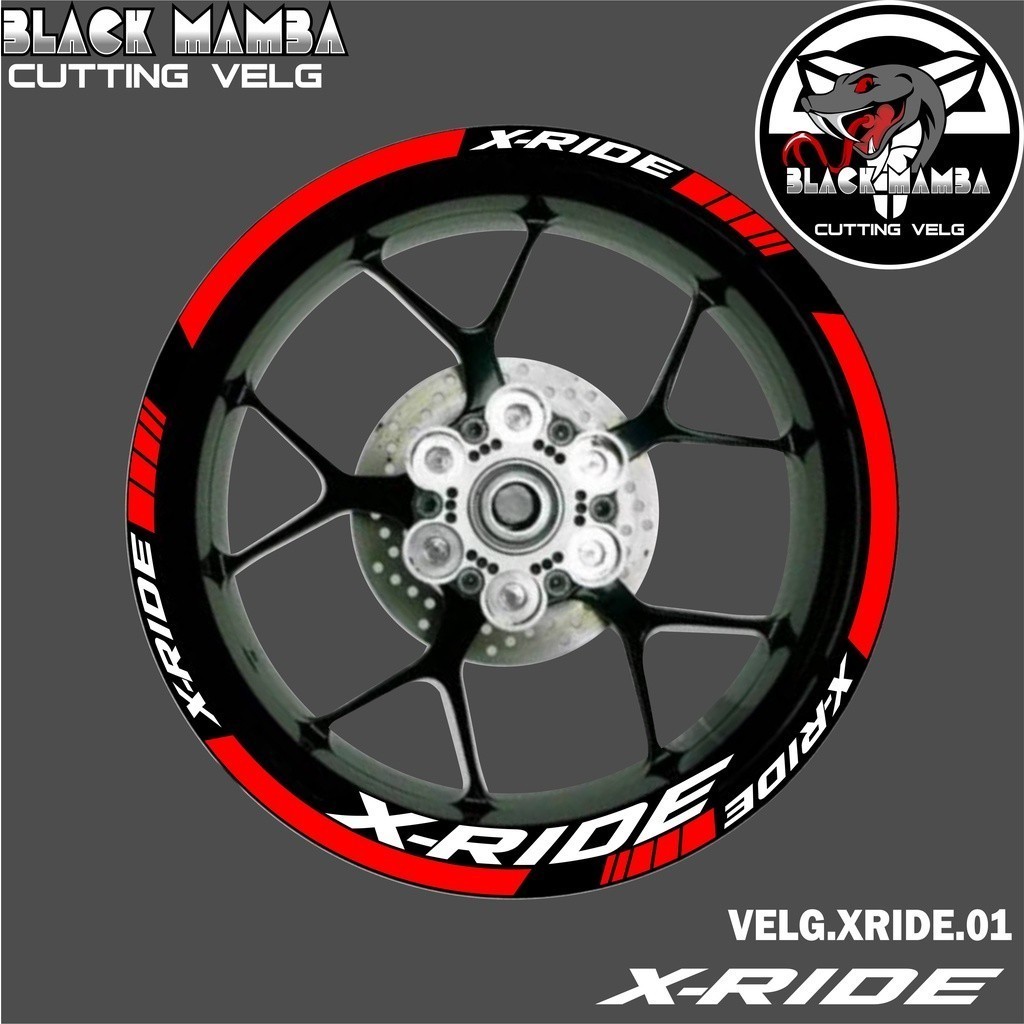 XRIDE WHEEL CUTING STICKER - YAMAHA XRIDE 01 TIRE/VELG VARIATION LIST STICKER