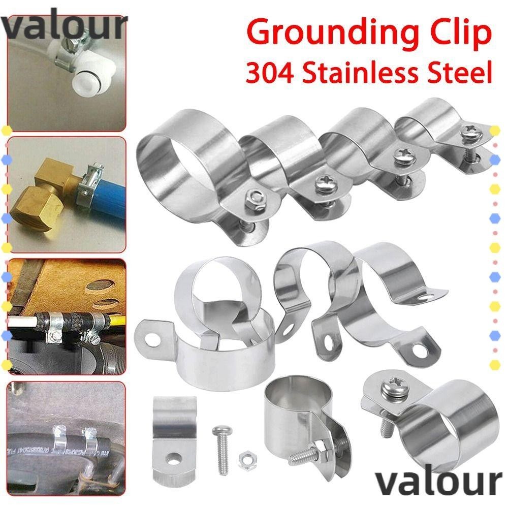 Valour 1 ชิ้นท่อ Clamp, สกรูถั่วยึดฮาร์ดแวร์ Grounding คลิป, 304 สแตนเลส Dia 10 มิลลิเมตร-60 มิลลิเมตร Horseback ท่อหัวเข็มขัด