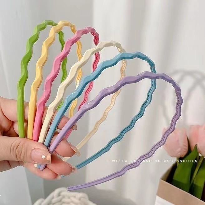 ที่คาดผมสีสันสดใส Sweet Washing Face Broken Hair Bang Band ตกแต่ง