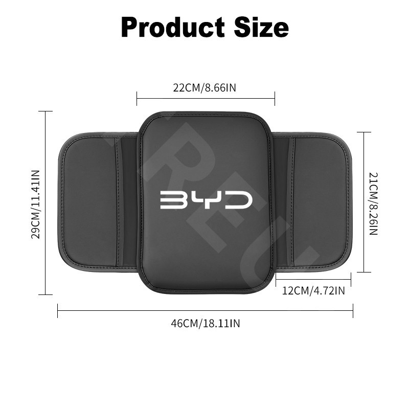 BYD ที่เท้าแขนในรถ เบาะที่เท้าแขนรถยนต์ คอนโซลกลางที่เท้าแขนปก เบาะ พร้อมถุงเก็บ Atto 3 Yuan plus Song Plus Dolphin Mini Seal U Han EV