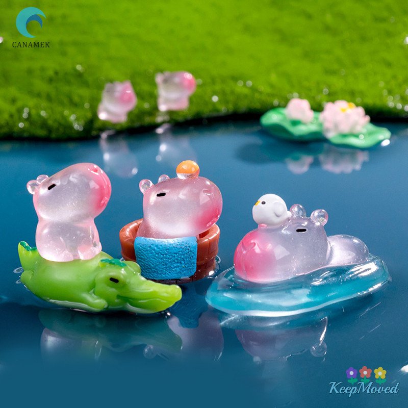 Keepmoving การ์ตูน Kawaii Luminous Capybara Micro ภูมิทัศน์เครื่องประดับ DIY Creative อุปกรณ์ตกแต่งบ้านงานฝีมือมินิน่ารักหุ่นของขวัญใหม่