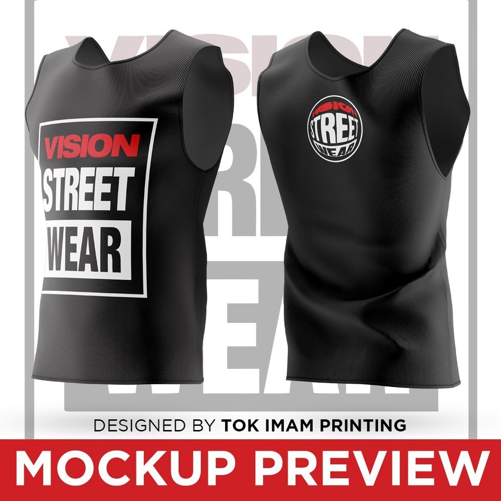 เสื้อยืดแขนสั้นคอกลมสีดําแขนกุด Baju Bmx Vision Street สุดพิเศษ