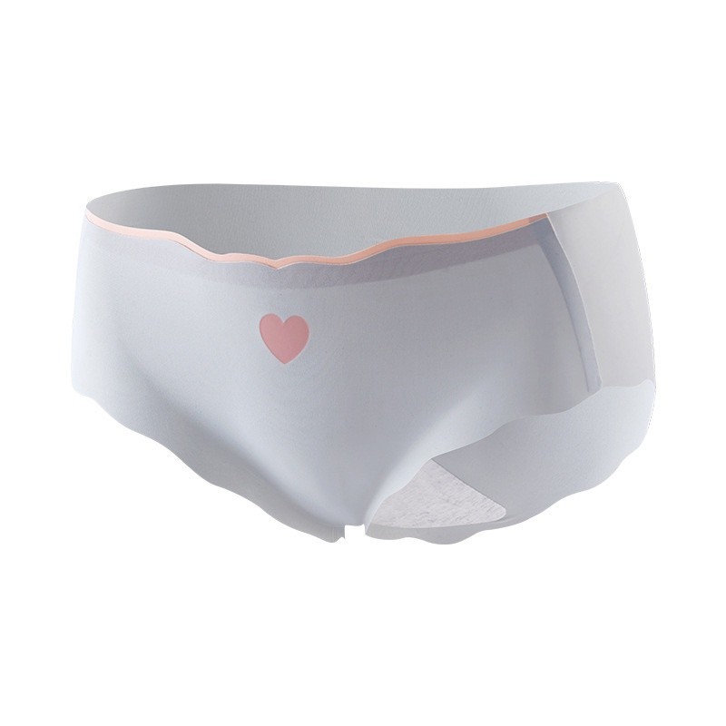 YTL กางเกงผู้หญิง ไร้ขอบ ผ้านิ่ม รูปหัวใจน่ารัก ไม่มีการเก็บขอบขา แต่งขอบหยักสีทูโทน #5166 - รูปที่ 6