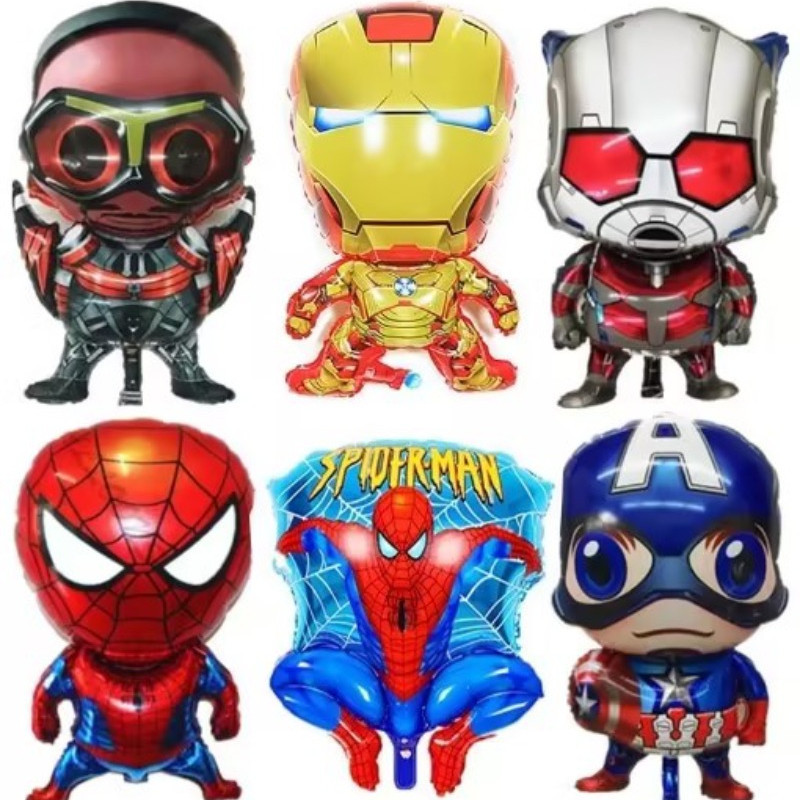 Avengers Iron Man ลูกโป่งอลูมิเนียมฟอยล์กัปตันอเมริกาใช้สําหรับตกแต่งวันเกิดเด็กผู้ชาย