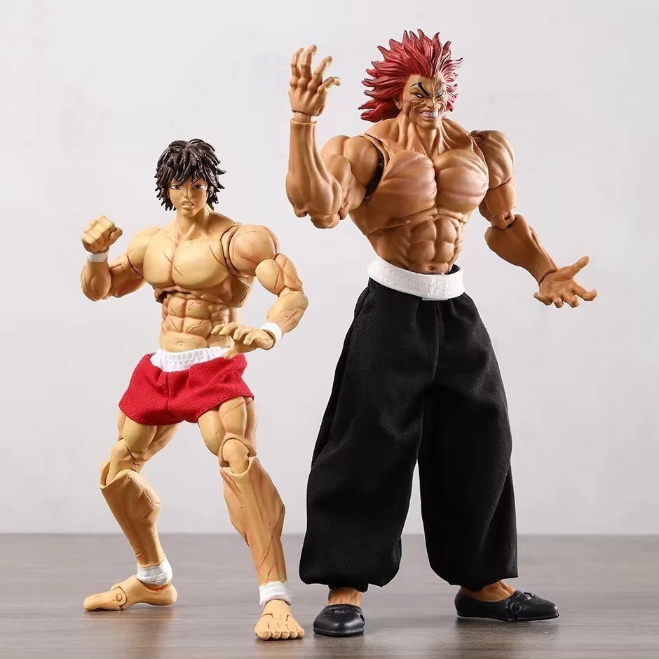 ของเล่นพายุอะนิเมะ Baki:Son of Ogre Hanma Yujiro และ Hanma Baki Super Action Figure 1/12 ของเล่นตุ๊กตาจริงผ้า