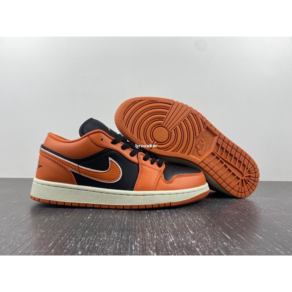 Air A/J1 Low A/J 1 สีดําสีส้มหนังผู้ชายผู้หญิงรองเท้าผ้าใบ DV1299-800